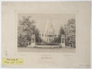 Ansicht von Klein Glienicke, Lithographie, um 1850? : Klein Glienicke / Lith. v. Loeillot. - Potsdam : Janke ; Berlin : Mercier , [um 1850?]. - 1 Ansicht : Lithogr. ; 16 x 10 cm