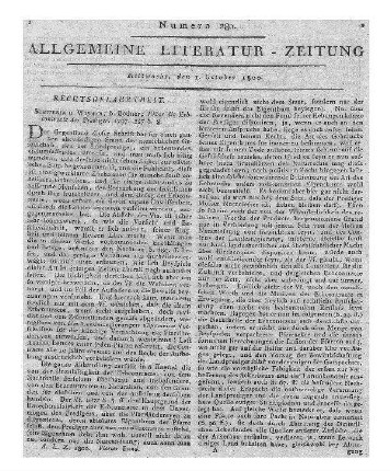 [Wüstney, M. G. C.]: Über die Erbkontracte der Prediger. Schwerin, Wismar: Boedner 1797