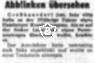 Abblinken übersehen