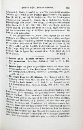 303-305 [Rezension] Schell, Herman, Kleinere Schriften