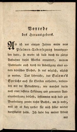 Vorrede des Herausgebers.