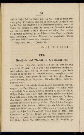 III. Vortheile und Nachtheile des Stampfens