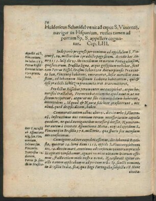 Huldericus Schmidel venit ad caput S. Vincentii, navigat in Hispaniam ... Cap. LIII.