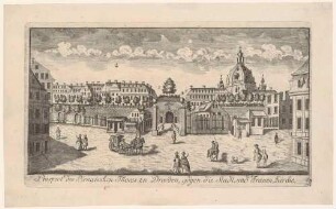 Das Pirnaische Tor in Dresden von Osten, Teil einer Reihe Dresdner und sächsischer Ansichten von Schlitterlau um 1770