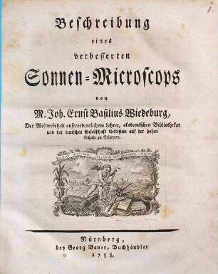 Beschreibung eines verbesserten Sonnen-Microscops