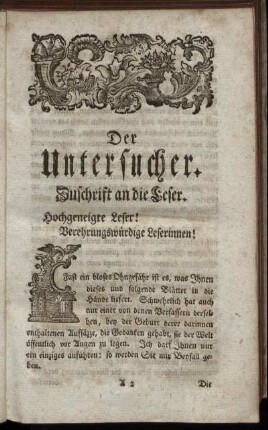 Zuschrift an die Leser.