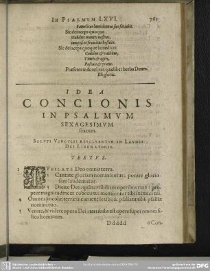 Idea Concionis In Psalmum Sexagesimum sextum