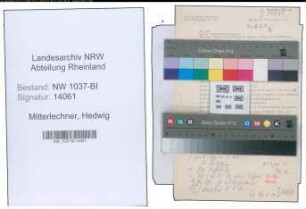 Entnazifizierung Hedwig Mitterlechner , geb. 02.10.1891 (Lehrerin)
