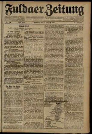 Erste Ausgabe vom Samstag, den 04. August 1917.