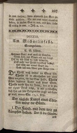 DCCXXII. Am Michaelisfeste. Evangelium.