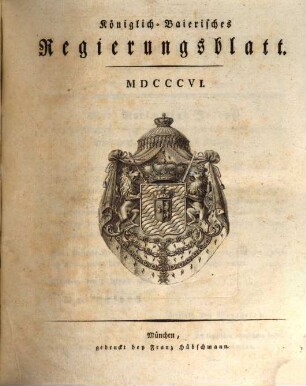 Königlich-Baierisches Regierungsblatt. 1806
