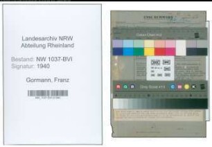 Entnazifizierung Franz Gormann , geb. 21.09.1900 (Amtsinspektor)