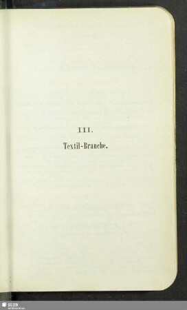 III. Textil-Branche