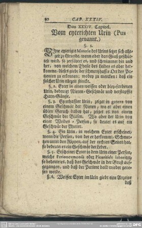 Das XXXIV. Capitel. Vom eyterichten Urin (Pus genannt)