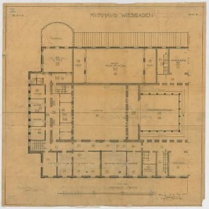 Thiersch, Friedrich von; Wiesbaden; Kurhaus - Grundriss 1. OG