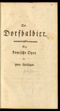 Der Dorfbalbier