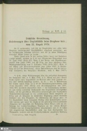 Anlage zu A.B. § 64