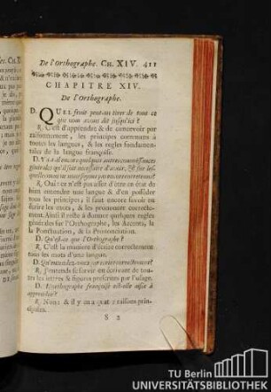 Chapitre XIV. De l'Orthographe.