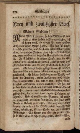 Drey und zwanzigster Brief. - Vier und zwanzigster Brief.