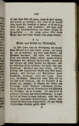 §. 14. Probe und Urbild der Gesundheit.