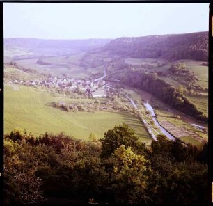 Langenburg: Jagsttal von der Terrasse des Schlosscafés