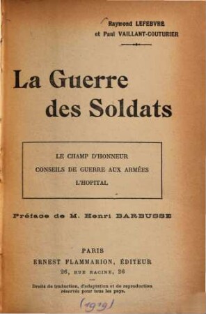 La guerre des Soldats