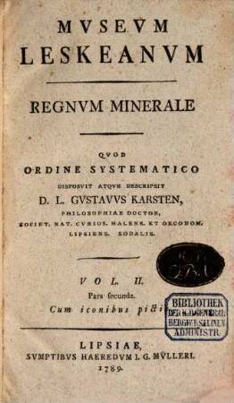 Mvsevm Leskeanvm, 2,2. Regnvm Minerale ; 2 : Cum iconibus pictis