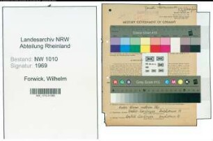 Entnazifizierung Wilhelm Forwick , geb. 13.04.1907 (Lagerverwalter)