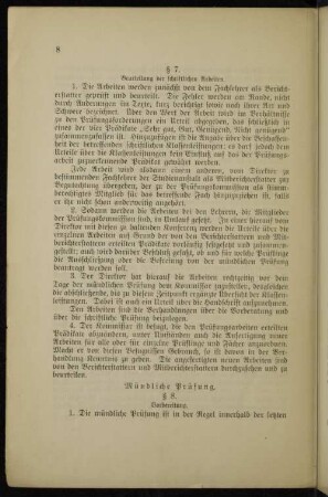 § 7. Beurteilung der schriftlichen Arbeiten.
