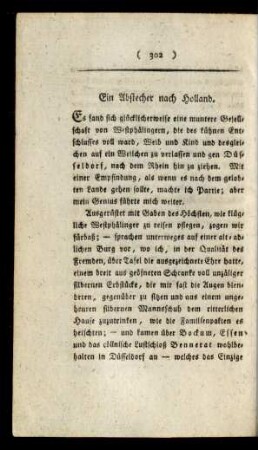 Ein Abstecher nach Holland