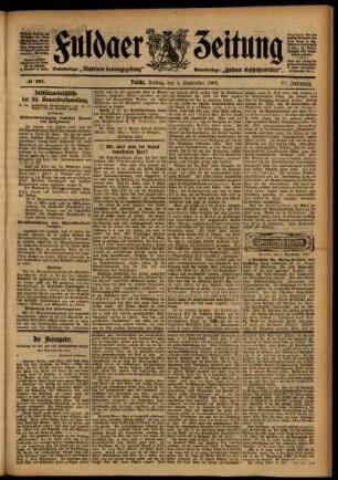 Ausgabe vom Freitag, den 04. September 1903.