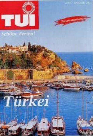 Prospekt des Reiseunternehmens "TUI" für Reisen in die Türkei im Sommer 2001