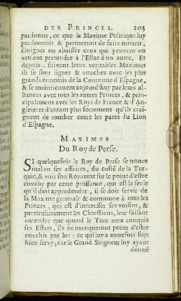 Maximes Du Roy de Perse.