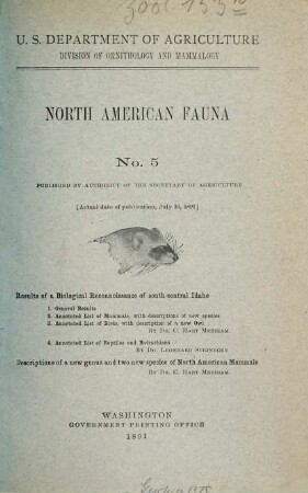 North American fauna, 5