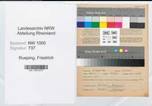 Entnazifizierung Friedrich Rueping, geb. 21.08.1899 (Kaufm.Angest.)