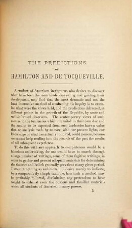 The predictions of Hamilton and De Tocqueville [microform]