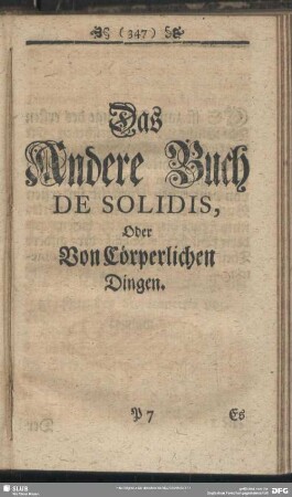 Das Andere Buch De Solidis Oder Von Cörperlichen Dingen