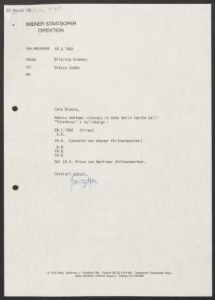 Brief an Bianca Zedda, 19.03.1990