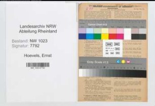 Entnazifizierung Ernst Hoevels , geb. 02.03.1898 (Gaertner)