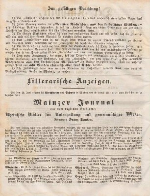 Litterarische Anzeigen