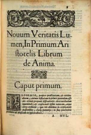 Novum veritatis lumen in tres libros Aristotelis de anima