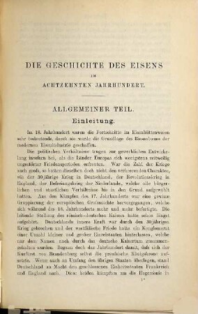 Die Geschichte des Eisens in technischer und kulturgeschichtlicher Beziehung, 3. Das XVIII. Jahrhundert