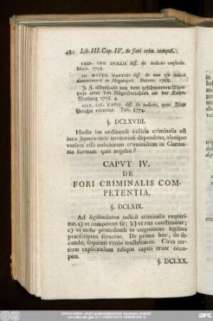 Caput IV. De Fori Criminalis Competentia.