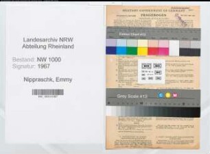 Entnazifizierung Emmy Nippraschk, geb. 26.05.1899 (Sekretaerin)