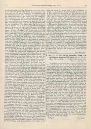 718 [Rezension] Hefele, Karl, Der hl. Bernhardin v. Siena u. die franziskanische Wanderpredigt in Italien während die XV. Jahrh