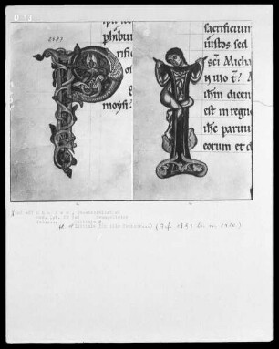 Evangelistar für eine Kirche in Würzburg hergestellt — Initialen P und I(n illo tempore), Folio 19verso