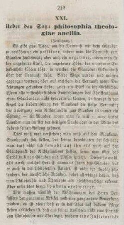 212-220 Ueber den Satz: philosophia theologiae ancilla : Fortsetzung