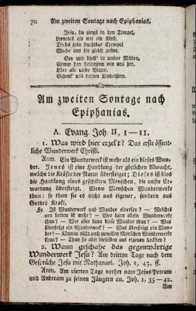 Am zweiten Sontage nach Epiphanias.