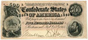 Geldschein, 500 Dollar, 17.2.1864