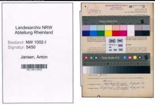 Entnazifizierung Anton Jansen, geb. 19.06.1891 (Arbeiter)